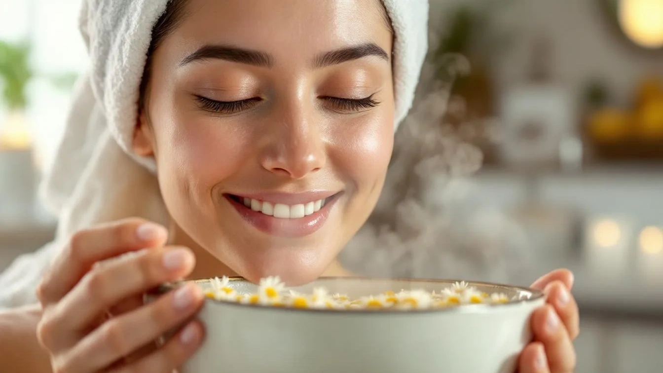 Vergeet dure gezichtsbehandelingen: de ‘stoom-methode’ met kamillethee die je poriën dit weekend opent